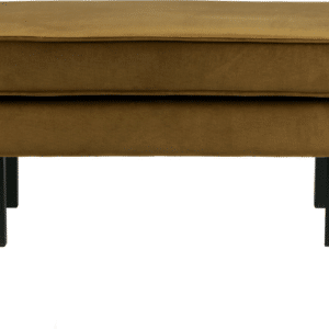 Skammel WOOOD Rodeo gul velour puf/fodskammel, 45Ã84Ã54 cm, fast komfort